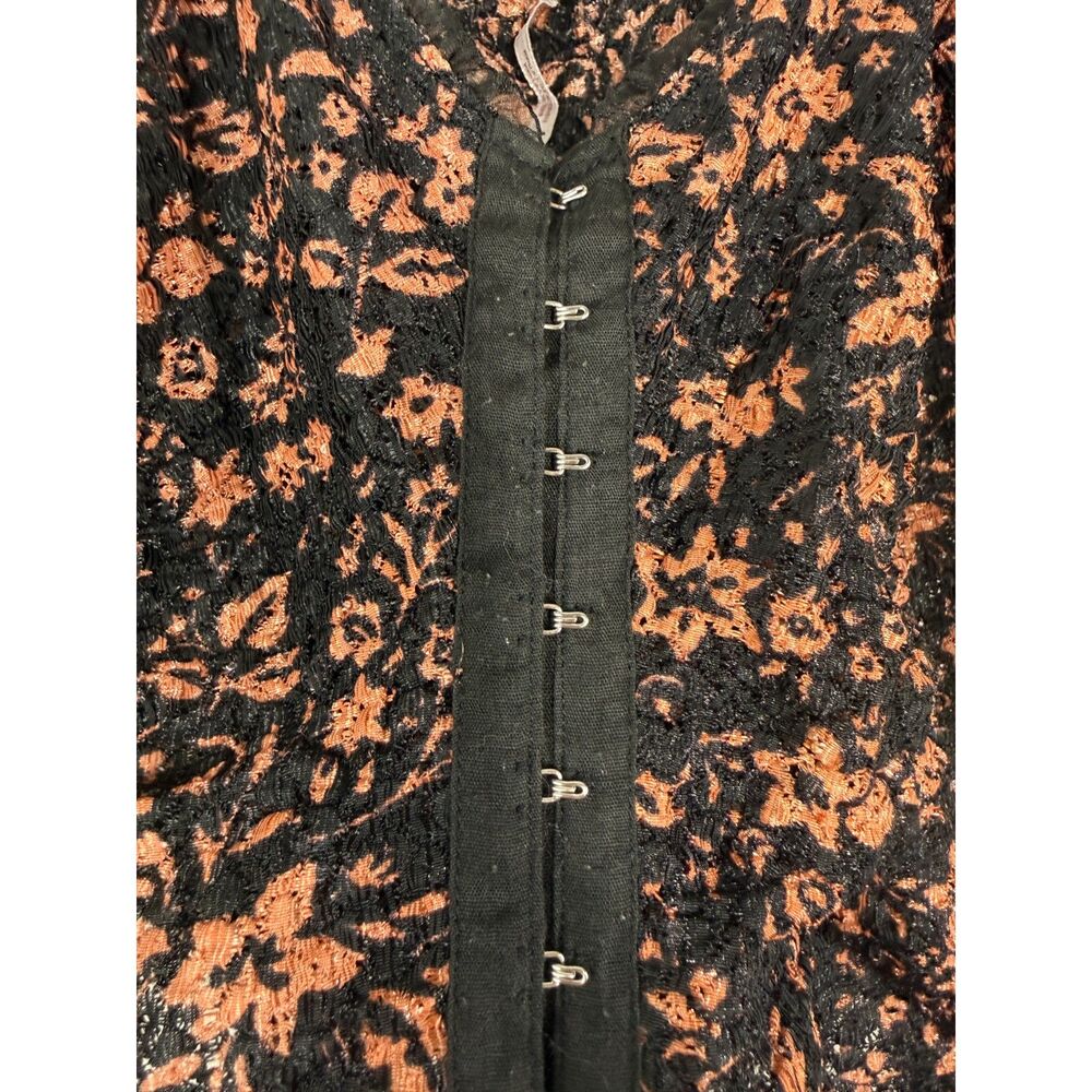 Free People Oh Baby Corset Style Top Sz L Whimsigoth Witchy Fairy Grunge Goth - Picture 4 of 11